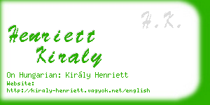 henriett kiraly business card